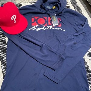 Polo long sleeve tee hoodie